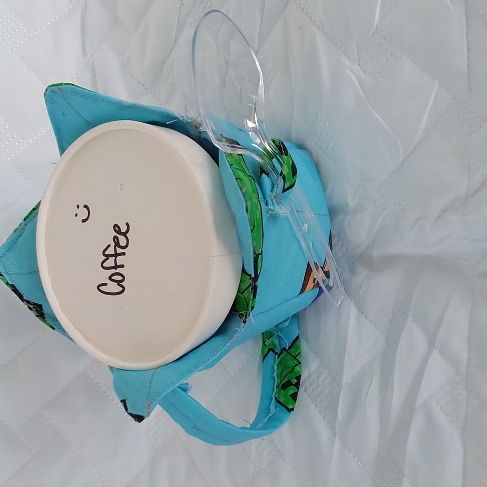 Ice Cream Pint, Coffee Cup & Beverage Cozy, With A Hoop For A Spoon - Picture 6 of 9